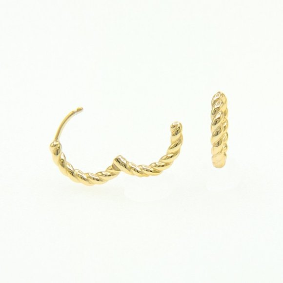 Tresse Twist Huggie 18K Gold on S925 Silver - Picture 2 of 7